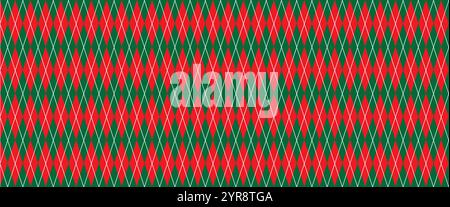 Weihnachtsrot, Dunkelgrün und Schwarzes Tartan-Karo-Vektor-nahtloses Muster. Rustikaler Weihnachtshintergrund. Traditionelles Schottisches Gewebe. Holzfällertrikot Stock Vektor