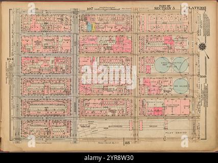 Platte 105, Teil von Abschnitt 5: [Begrenzt durch E. 65th Street, York Avenue, E. 59th Street und Third Avenue] 1927 Stockfoto