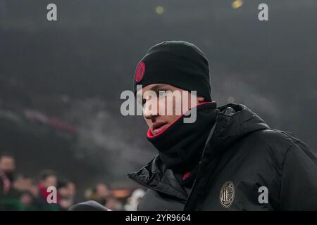 Francesco Camarda von AC Mailand während des Fußballspiels der Serie A zwischen Mailand und Empoli im San Siro Stadion in Mailand, Norditalien - Samstag, den 30. November 2024. Sport - Fußball . (Foto: Spada/LaPresse) Credit: LaPresse/Alamy Live News Stockfoto