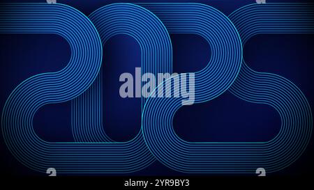 2025 Technologie blauer Hintergrund. Eine Leiterplatte in marineblauer Technik bg Stock Vektor
