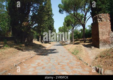 Römische Kunst Via Appia (Via Apia). Die Straße verband Rom mit Brindisi und Apulien. Die Ära der Republik. 312 A.B. Rom. Italien. Europa. Stockfoto