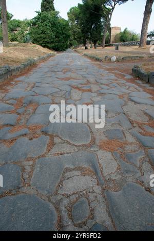 Römische Kunst Via Appia (Via Apia). Die Straße verband Rom mit Brindisi und Apulien. Die Ära der Republik. 312 A.B. Rom. Italien. Europa. Stockfoto