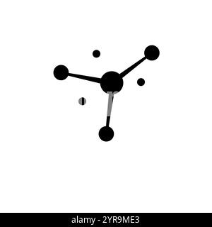 Molekül, Neuron, Atom, Chemie Solid Flat Vector Symbol isoliert auf weißem Hintergrund. Stock Vektor