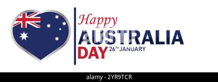 Happy Australia Day. 26. Januar. Geeignet für Grußkarten, Poster und Banner. Vektorabbildung Stock Vektor