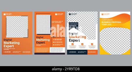 Design des digitalen Marketing-Flyers, Vorlage für Geschäftsposter, Hintergrund des Unternehmens-Flyers Stock Vektor