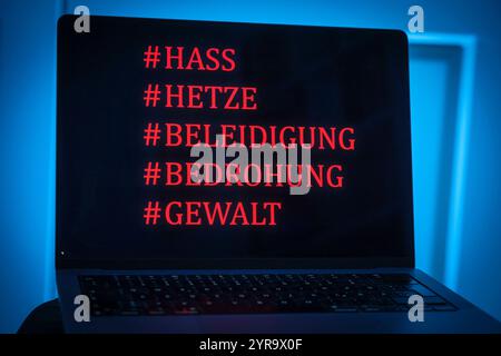 Symbolfoto zum Thema Hass, Hetze und Beleidigungen im Internet *** Symbolfoto zum Thema Hass, Hassrede und Beleidigung im Internet GMS18100 Stockfoto