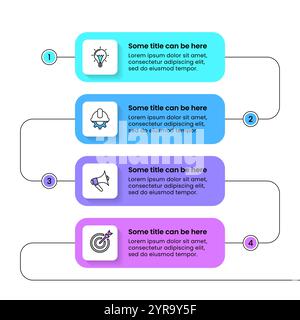 Infografik-Vorlage mit Symbolen und 4 Optionen oder Schritten. Kann für Workflow-Layout, Diagramm, Banner, webdesign verwendet werden. Vektorgrafik Stock Vektor