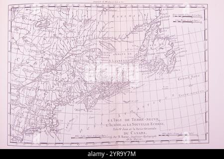 Antike Karte von Neufundland und Ostkanada Stockfoto