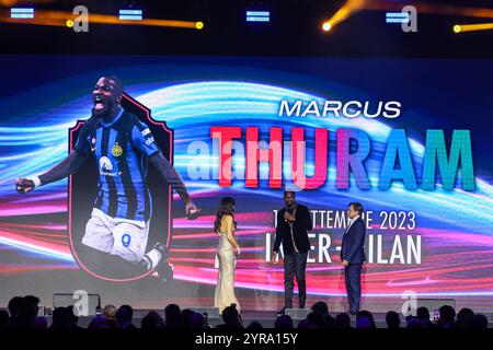 Mailand, Italien. Dezember 2024. (C) Marcus Thuram nimmt an der Gran Gal Teil? Del Calcio 2024 Oscar del Calcio Awards AIC im Superstudio Maxi Credit: dpa/Alamy Live News Stockfoto