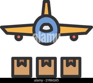 Vektorbild des Symbols Lufttransport. Geeignet für mobile Anwendungen, Webanwendungen und Printmedien. Stock Vektor
