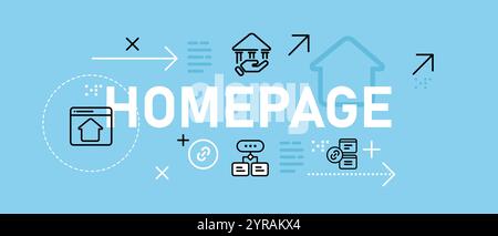 Startseite Startseite Website Hauptseite Illustration Kopfzeile Symbol Grafikdesign flach einstellen Stock Vektor