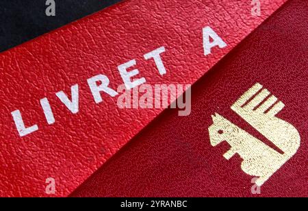 Livret Ein Sparkonto der Caisse d'Epargne (Sparkasse) *** örtlicher Titel *** Stockfoto