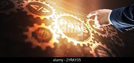 Platform as a Service. Paas. Bereitstellung von Computing-Ressourcen in der Cloud Stockfoto