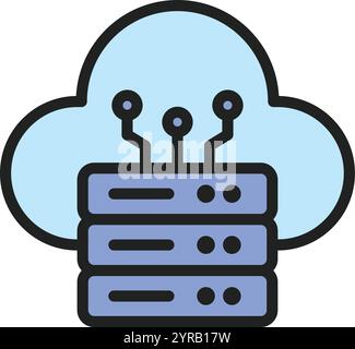 Vektorbild für Cloud Computing-Symbole. Geeignet für mobile Anwendungen, Webanwendungen und Printmedien. Stock Vektor