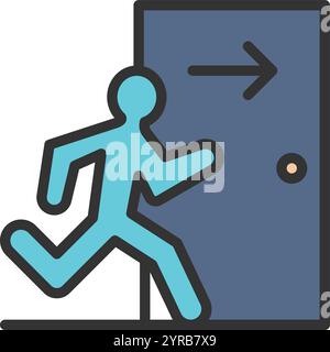 Vektorbild des Symbols beenden. Geeignet für mobile Anwendungen, Webanwendungen und Printmedien. Stock Vektor