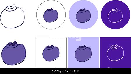 Blueberry-Logo-Set. Vektorgrafik auf transparentem und farbigem Hintergrund Stock Vektor