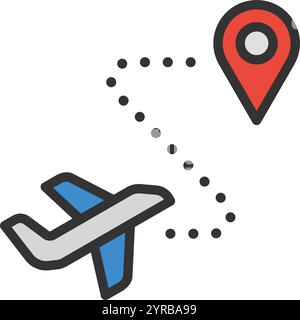 Vektorbild des Flugsymbols. Geeignet für mobile Anwendungen, Webanwendungen und Printmedien. Stock Vektor