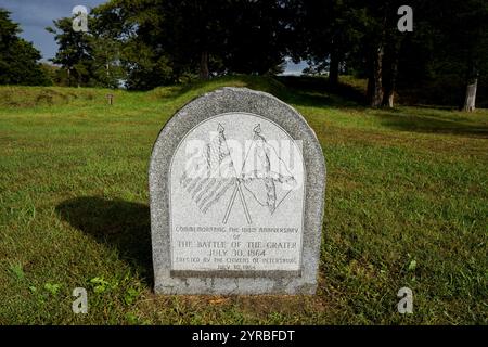 OKTOBER 2021, PETERSBURG, VA, USA - die Schlacht am Krater war Teil der Belagerung von Petersburg, das nationale Battlefield von Petersburg Stockfoto