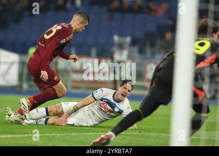 Nicolo Zaniolo aus Atalanta wurde während des Spiels der italienischen Fußballmeisterschaft Serie A Enilive 2024-2025 zwischen AS Roma und Atalanta Bergamasca Calcio im Stadio Olimpico gesehen. Endpunktzahl; AS Roma 0: 2 Atalanta Bergamasca Calcio. Stockfoto