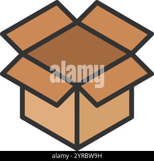 Vektorbild des Symbols „Open Box“. Geeignet für mobile Anwendungen, Webanwendungen und Printmedien. Stock Vektor