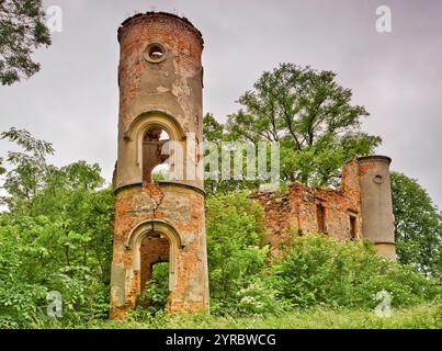 Ruine des Palastes aus dem 17. Jahrhundert im Dorf Jakubów bei Głogów, Niederschlesien, Polen Stockfoto