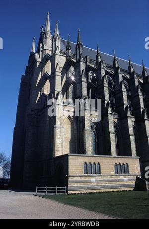 Chapel of Lancing College, West Sussex, England, mit fliegenden Stützen, von Südwesten aus gesehen Stockfoto