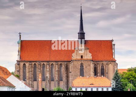 Kirche der Annahme, gotischer Stil, in der ehemaligen Zisterzienserabtei in Kamieniec Ząbkowicki in Niederschlesien, Polen Stockfoto