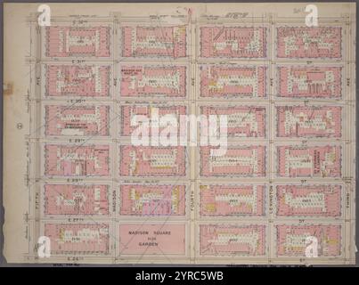 Begrenzt durch E. 32nd Street, Third Avenue, E. 26th Street und Fifth Avenue, Plate 13, Teil von Section 3 1899 von Bromley, Walter Scott Stockfoto