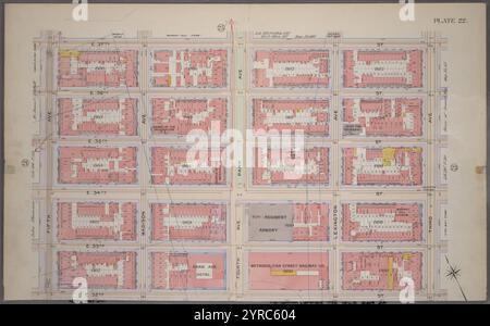 Bounded by (E. 37th Street, Third Avenue, E. 32nd Street und Fifth Avenue, Plate 22, Teil von Section 3 1899 von Bromley, Walter Scott Stockfoto