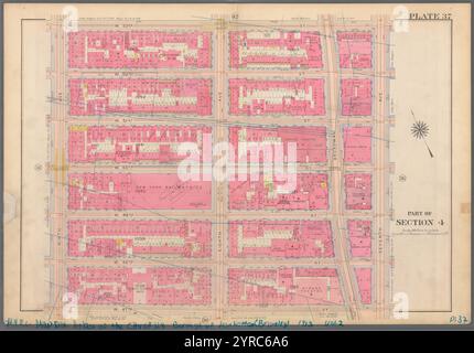 Platte 37, Teil von Abschnitt 4: [Bounded by W. 53rd Street, Seventh Avenue, W. 47th Street and Ninth Avenue] 1913 von Bromley, Walter Scott Stockfoto