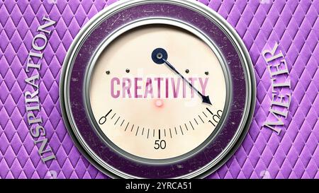 Kreativität und Inspiration, die ein Höchstmaß an Kreativität zeigt Stockfoto