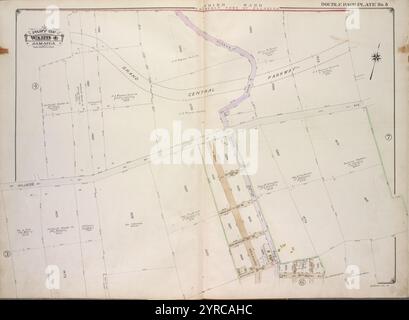 Queens, Vol. 1A, Double Page Plate No. 5; Teil von Ward 4 Jamaica. [Karte begrenzt durch Grand Central Parkway, Queens Road, Hillside Ave., 91st Rd.] 1918 Stockfoto