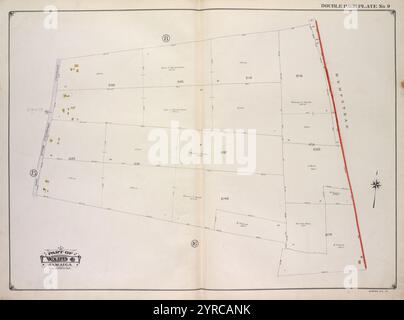 Queens, Vol. 1A, Double Page Plate No. 9; Teil von Ward 4 Jamaica. [Karte begrenzt durch Springfield Blvd., Boundary Line of City of New York] 1918 Stockfoto