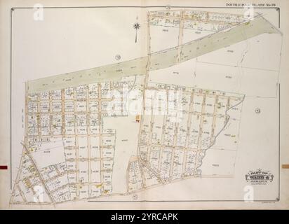 Queens, Vol. 1A, Double Page Plate No. 26; Teil von Ward 4 Jamaica. [Karte begrenzt durch Mills Lane, Cherry Ave., 147th Ave., Farmers Ave.] 1918 Stockfoto