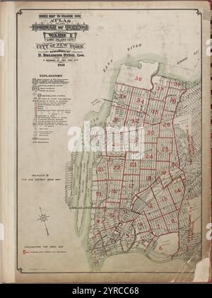 Indexzuordnung zu Volume 1. Atlas aus dem Bezirk Queens. Station 1. New York. 1928 Stockfoto