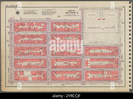 Platte 28, Teil von Abschnitt 2: [Begrenzt durch E. 9th Street, Avenue A, E. 10th Street, Avenue B, E. 4th Street und Second Avenue.] 1955 Stockfoto