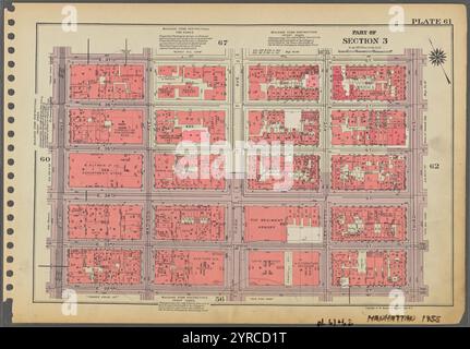 Platte 61, Teil von Abschnitt 3: [Begrenzt durch E. 37th Street, Third Avenue, E. 32nd Street und Fifth Avenue.] 1955 Stockfoto