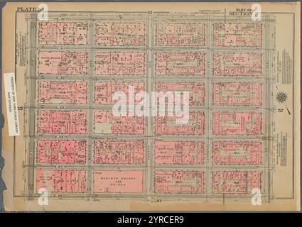 Begrenzt durch E. 32nd Street, Third Avenue, E. 26th Street und Fifth Avenue, Plate 56, Teil von Section 3 1925 Stockfoto