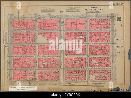 Begrenzt durch E. 42nd Street, Third Avenue, E. 37th Street und Fifth Avenue, Plate 67, Teil der Abschnitte 3 & 5 1925 Stockfoto