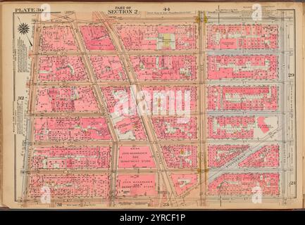 Platte 30: [Begrenzt durch E. 14th Street, Second Avenue, E. 8th Street und University Place] 1921 - 1923 Stockfoto