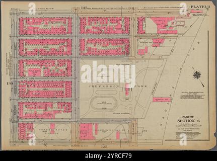 Platte 131, Teil von Abschnitt 6: [Begrenzt durch E. 116th Street, Harlem River, E. 110th Street und Second Avenue] 1930 Stockfoto