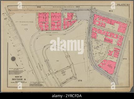 Platte 181, Teil von Abschnitt 8: [Begrenzt durch Dyckman Street, Sherman Avenue, Broadway und (Hudson River) Riverside Drive] 1930 Stockfoto