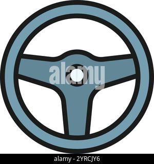 Vektorbild des Lenkradsymbols. Geeignet für mobile Anwendungen, Webanwendungen und Printmedien. Stock Vektor