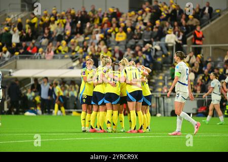 Stockholm, Schweden. Dezember 2024. Stockholm Arena, Stockholm, Schweden, 3. Dezember 2024: Schweden feiert Tor im Spiel der europäischen Qualifikation der Frauen am 3. Dezember 2024 zwischen Schweden und Serbien in der Stockholm Arena in Stockholm, Schweden (Peter Sonander/SPP) Credit: SPP Sport Press Photo. /Alamy Live News Stockfoto