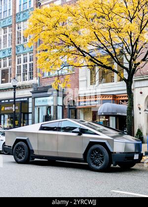 Sperriges Tesla Elektroauto in Boston Stockfoto