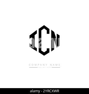 ICN Letter-Logo mit Polygonform. ICN-Polygon- und würfelförmiges Logo. ICN-Hexagon-Vektor-Logo-Vorlage weiß und schwarz. ICN monogr Stock Vektor