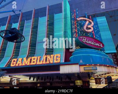 Binion's Gambling Hall and Hotel liegt an der Fremont Street und dem Ort, der Poker berühmt gemacht hat. Stockfoto