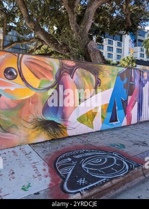 Bunte Street Art in Miami Wynwood Stockfoto