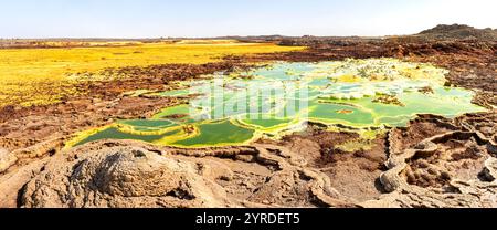 Die surreale Vulkanlandschaft von Dallol in der Danakil-Senke, Äthiopien Stockfoto