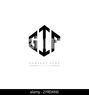 GIF-Letter-Logo in Polygonform. GIF-Polygon- und würfelförmiges Logo. GIF-hexagonale Vektor-Logo-Vorlage weiß und schwarz. GIF monogr Stock Vektor